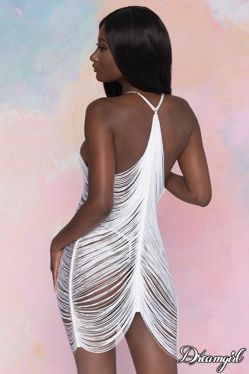 Draped Fringe Lingerie Chemise