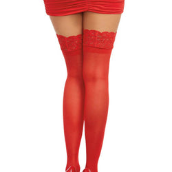 Sheer Thigh High Stockings With Lace Top