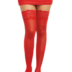 Sheer Thigh High Stockings With Lace Top