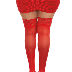 Sheer Thigh High Stockings With Lace Top