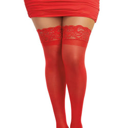 Sheer Thigh High Stockings With Lace Top