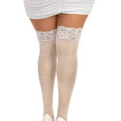 Sheer Thigh High Stockings With Lace Top