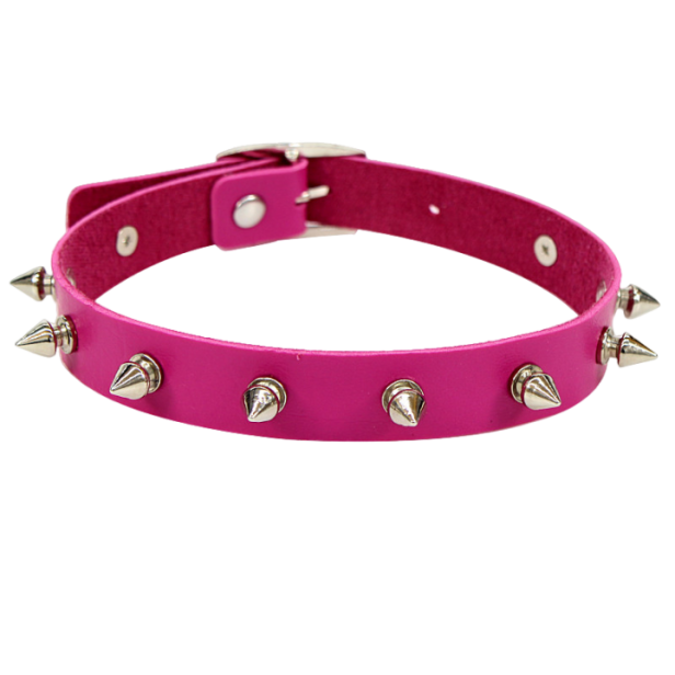 Studded Choker-Hot Pink