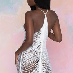 Draped Fringe Lingerie Chemise