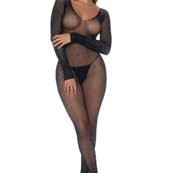 Net Rhinestone Bodystocking