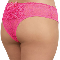 Low-Rise Crotchless Bikini Panty with Multi Ruffle Back