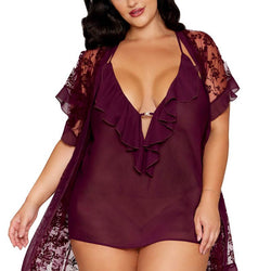 2PC Set Floral Robe