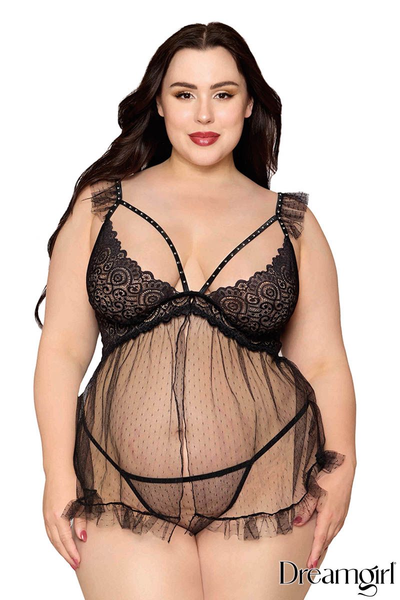 Dot Mesh Babydoll