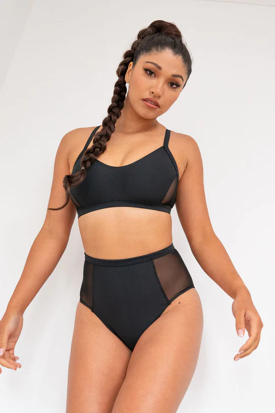 Lunalae Bellani Bottom - Mesh Panelled High Waist Bottom Recycled