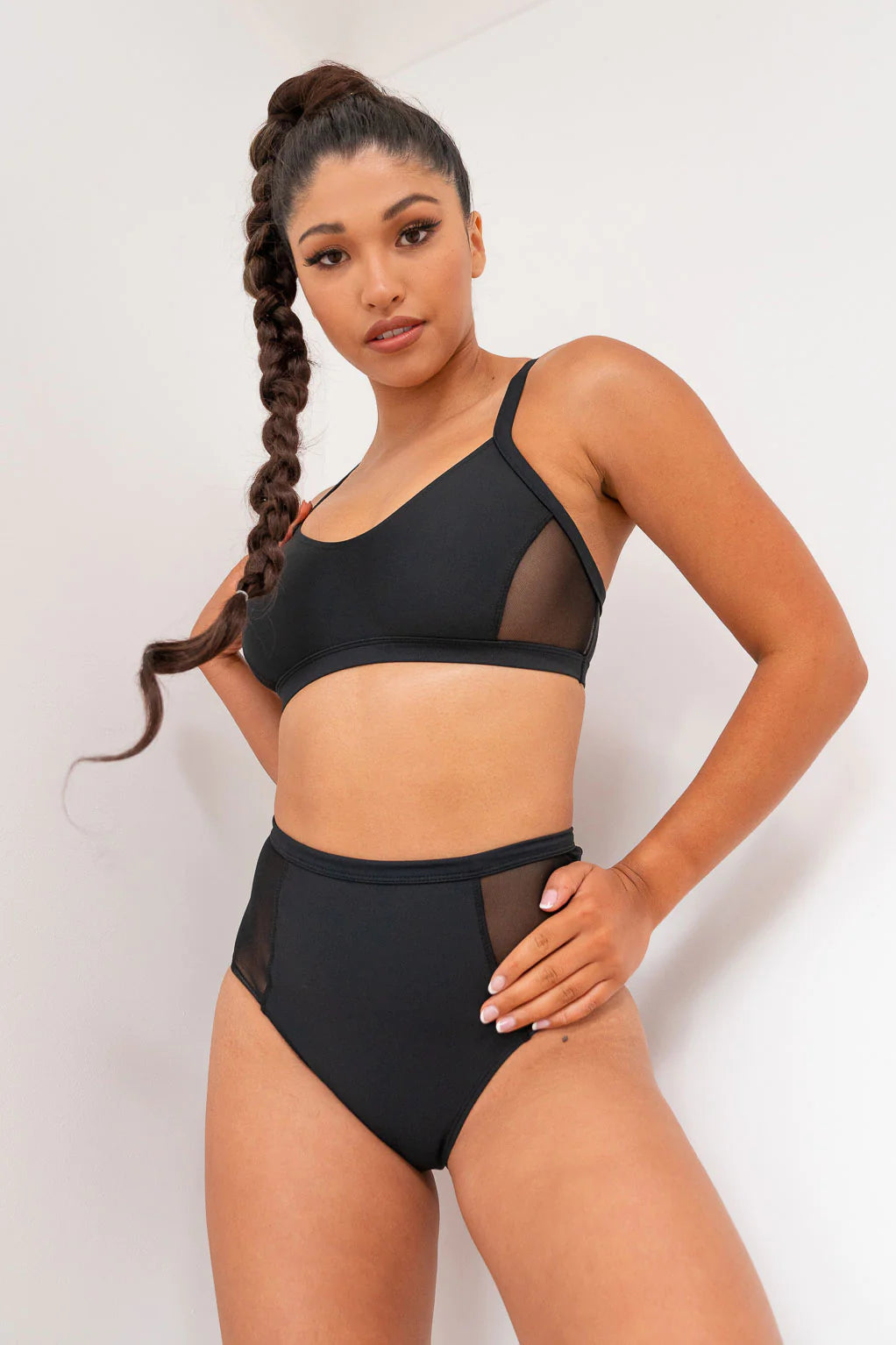 Lunalae Bellani Bottom - Mesh Panelled High Waist Bottom Recycled