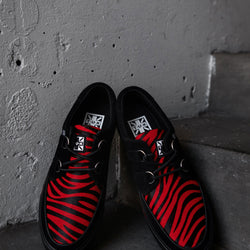 TUK Black & Red Zebra Suede Creeper Sneaker