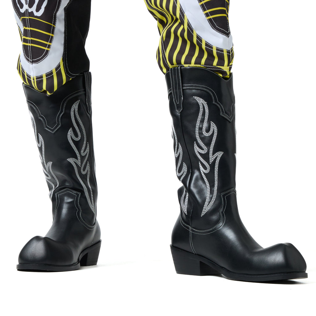 KOI Cryptek Men's Snub Nose Tall Cowboy Boots - Black Vintage