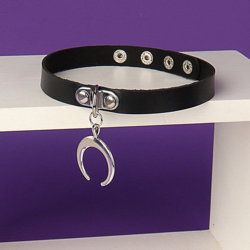 Crescent Moon Charm Choker