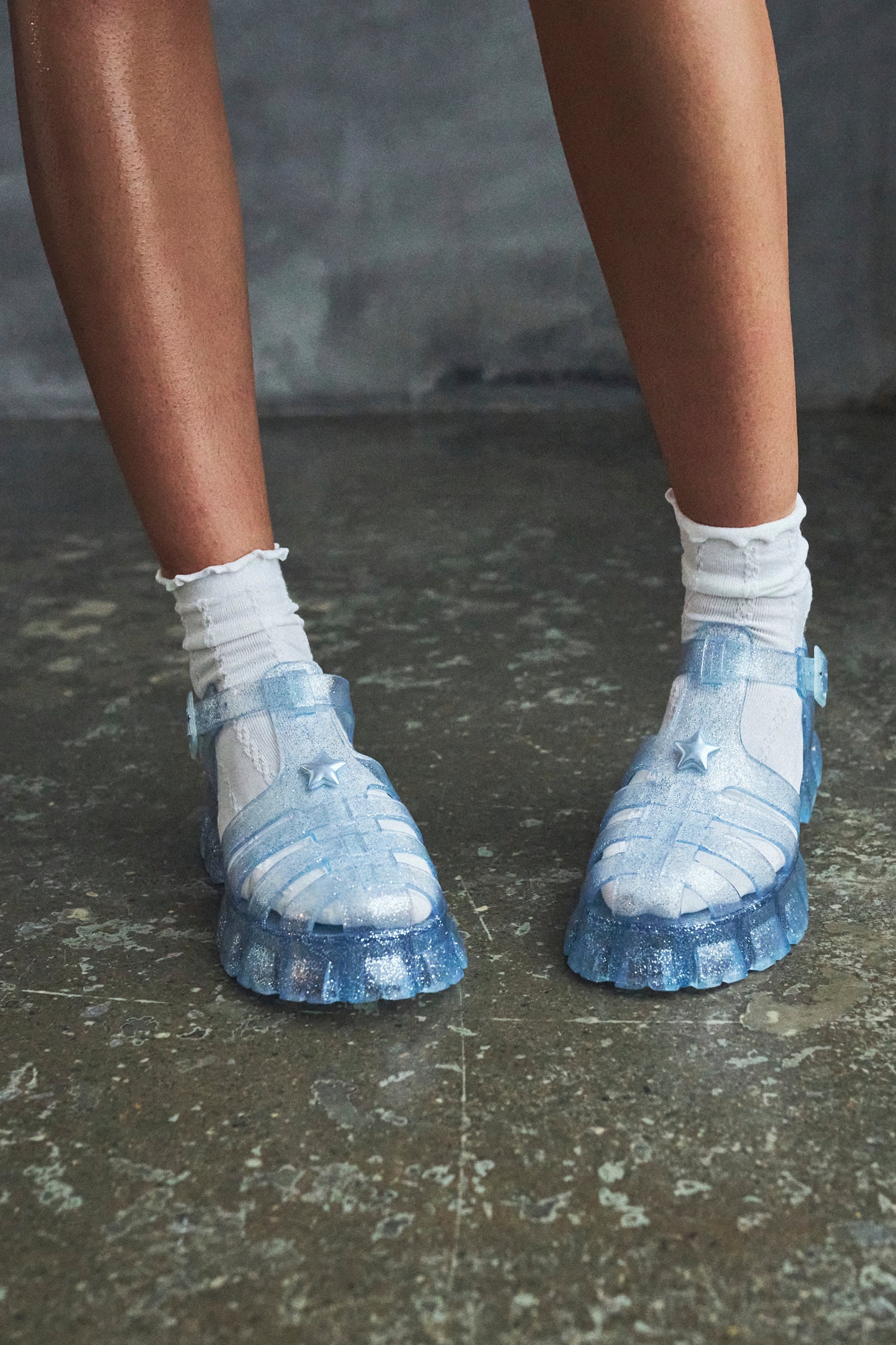 KOI Sunbeam Star Jelly Sandals- Blue-Clearance