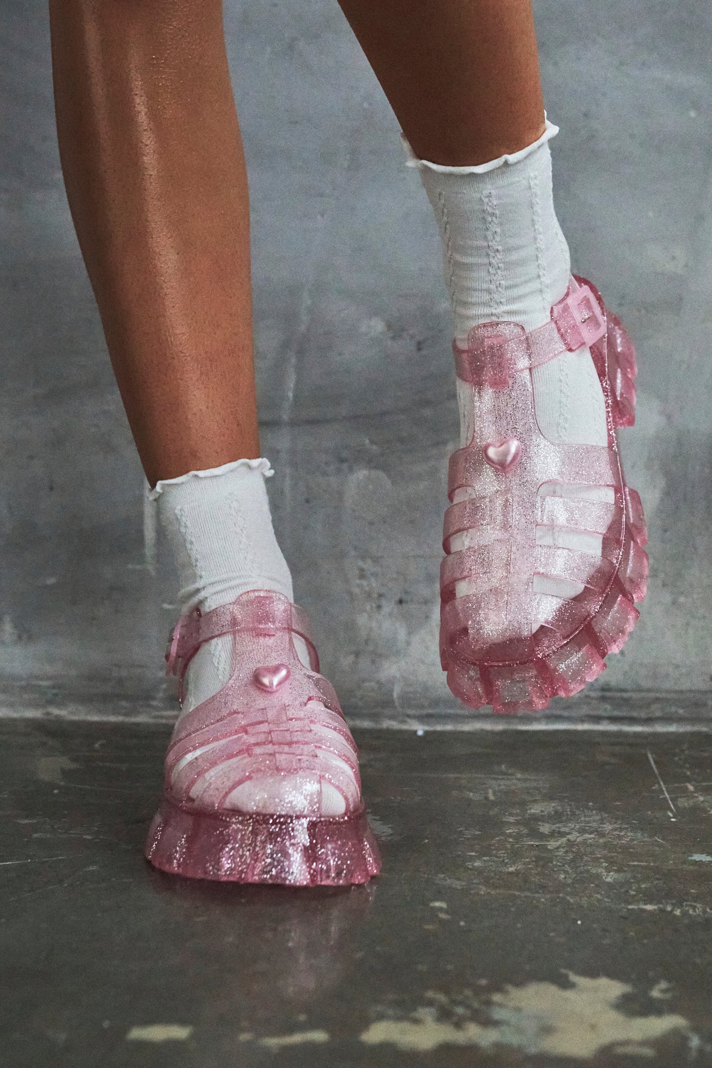 KOI Sunbeam Heart Jelly Sandals- Pink-Clearance