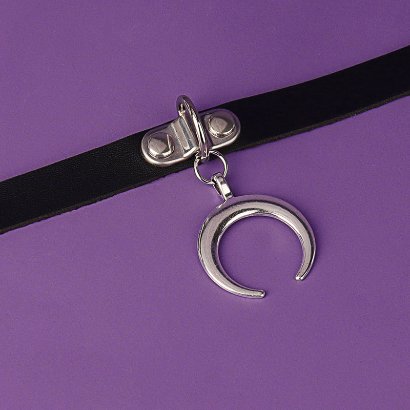 Crescent Moon Charm Choker