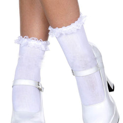 Ruffle Trim Ankle Hi