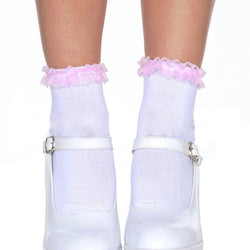 Ruffle Trim Ankle Hi