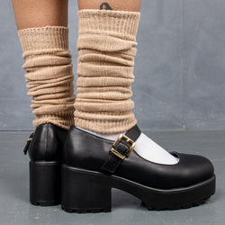 Tira Mary Jane Shoes 'Faux Leather Edition'-Black-Size 5-Clearance