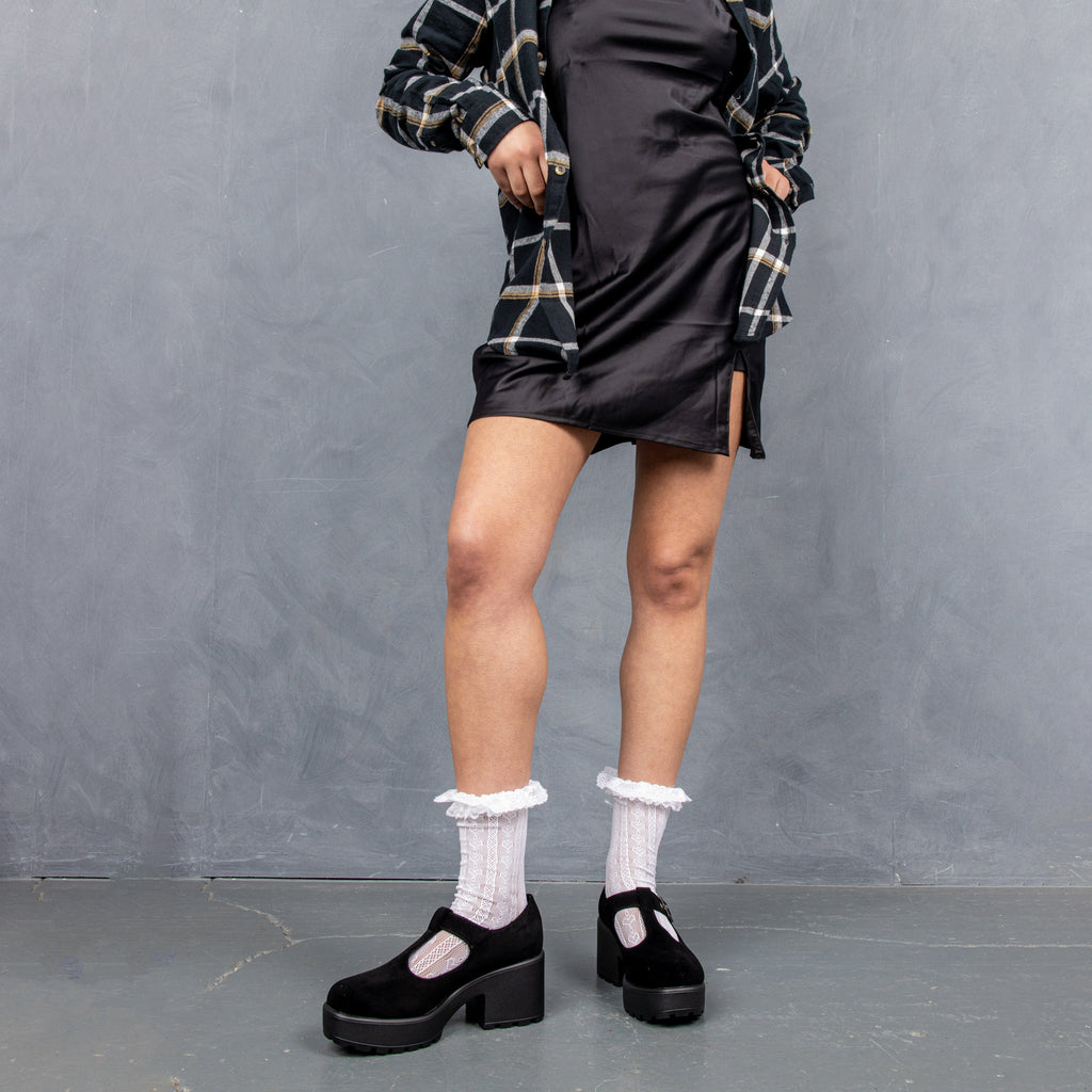KOI Sai Black Mary Jane Shoes 'Suede Edition'-Clearance