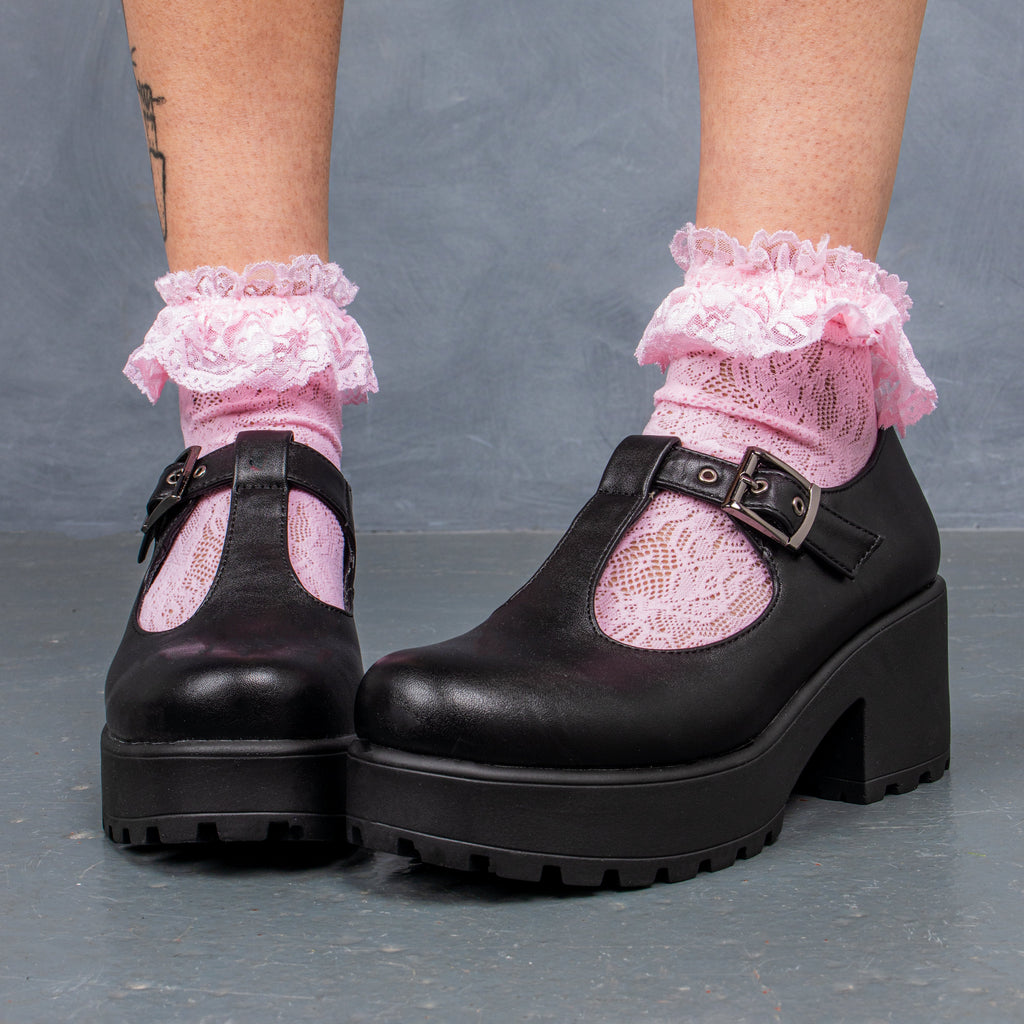 KOI SAI Black Mary Jane Shoes 'Faux Leather Edition'-Clearance