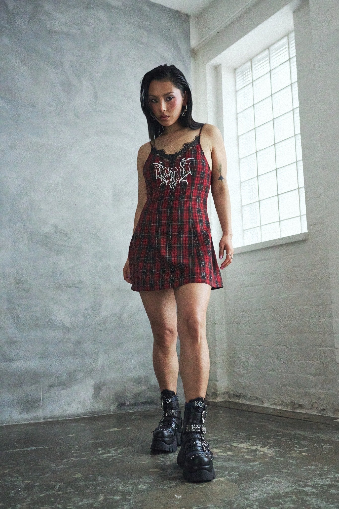 KOI Enchained Belt Monster Boots- Black-Clearance