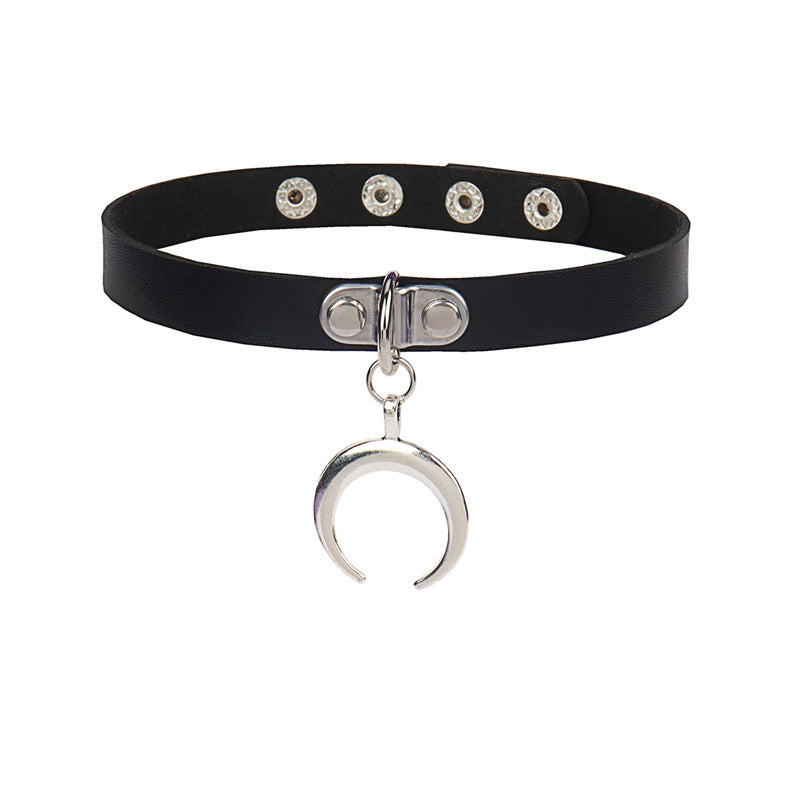 Crescent Moon Charm Choker