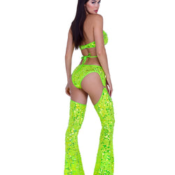 Sequin Criss Cross Top with Ring Hardware