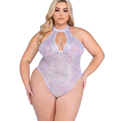 Sequin Fishnet Keyhole Romper