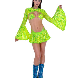 Sequin Bell Sleeve Shrug