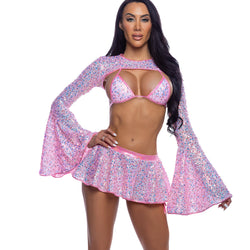 Sequin Bell Sleeve Shrug
