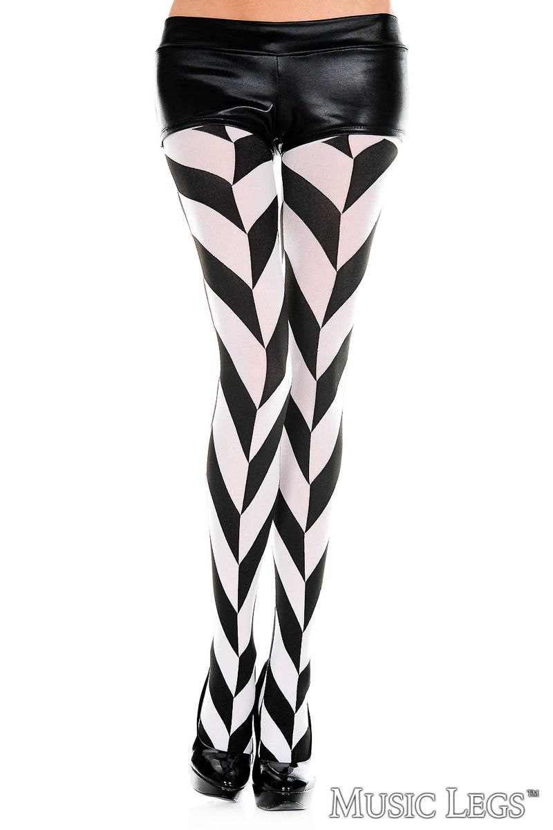 Diagonal Striped Pantyhose