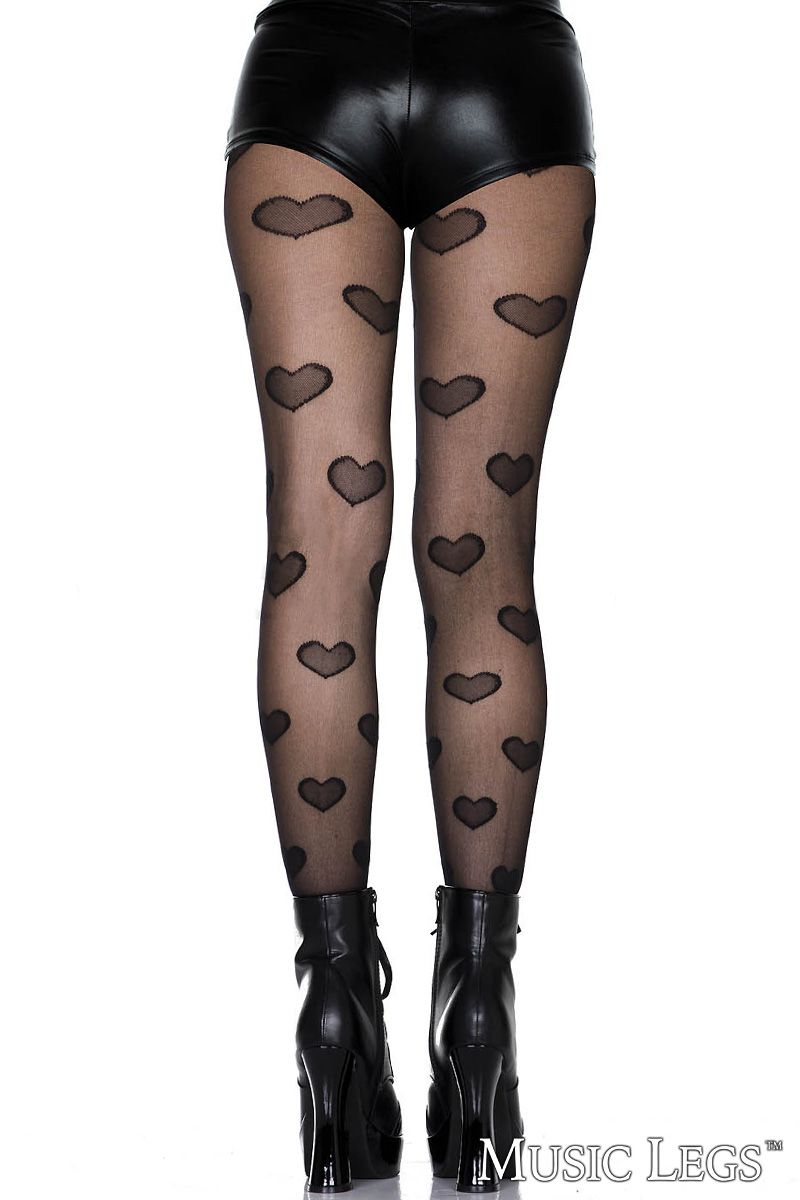 Heart Sheer Pantyhose