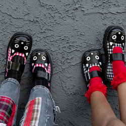 TUK Black & Red Gingham Kitty Mary Jane