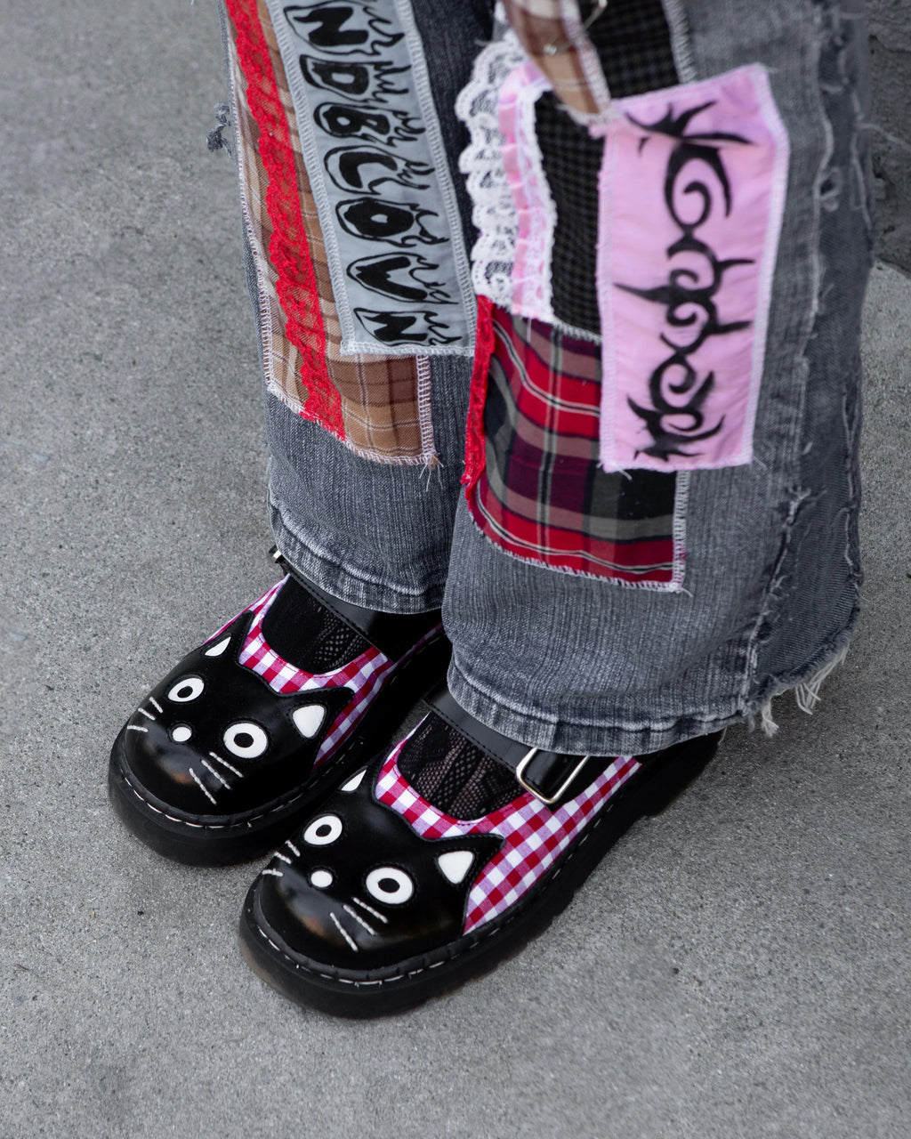 TUK Black & Red Gingham Kitty Mary Jane