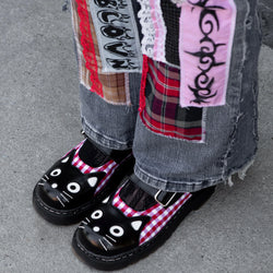 TUK Black & Red Gingham Kitty Mary Jane