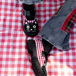 TUK Black & Red Gingham Kitty Mary Jane