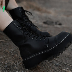TUK Black TUKskin™ 10-Eye Double Decker Boot