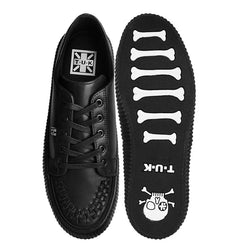 TUK Black Leather Lace-Up Creeper Sneaker