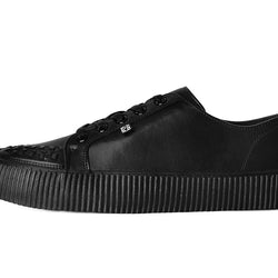 TUK Black Leather Lace-Up Creeper Sneaker