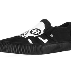 TUK-A3352 Black Skull Canvas Slip-On Sneaker
