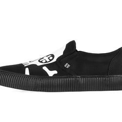 TUK-A3352 Black Skull Canvas Slip-On Sneaker