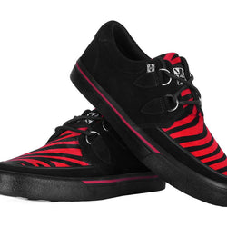 TUK Black & Red Zebra Suede Creeper Sneaker