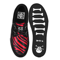 TUK Black & Red Zebra Suede Creeper Sneaker