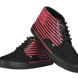 TUK Black & Red Anarchy Striped 5 Eye Sneaker