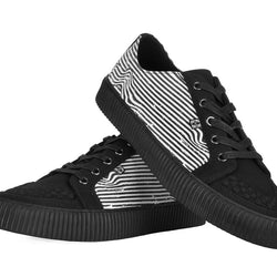 TUK Black & White Canvas Lace-Up Creeper Sneaker