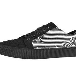 TUK Black & White Canvas Lace-Up Creeper Sneaker