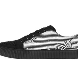 TUK Black & White Canvas Lace-Up Creeper Sneaker