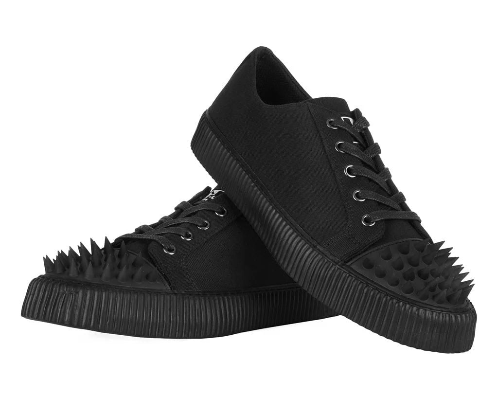 TUK Black Twill Spiked Lace Up Sneaker