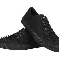 TUK Black Twill Spiked Lace Up Sneaker